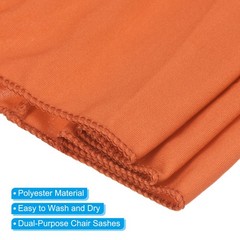 25Pcs 14″x5″ Stretch Chair Sashes Bows Chair Bands Sash with Buckle Orange