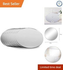 Pack of 10 Polished Round Mirrors – Perfect for Weddings and Crafts, 12″ Size