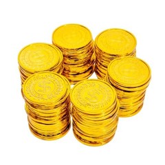 100 Pcs Plastic Gold Coins Bulk – Pirate Gold Coins for Treasure Hunt – 1