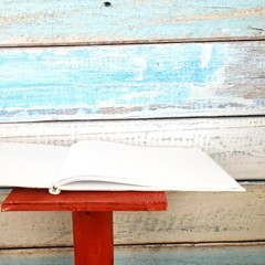 Guest Book Starfish White Color Covered With Soft Silk Fabric USA Seller