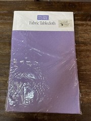 Holiday Home 60 Inch Lavender Round Fabric Tablecloth NIB