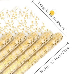 RUDONG M Roll Star Table Runner6 Ft» Wide Sparkly Metallic Glitter Tulle 1 Gold