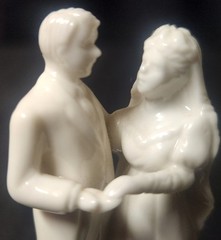 Vintage Ceramic Wedding Cake Topper Figurine (Bride & Groom) by Russ