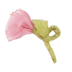 Fancy Sheer Tulip Flower Claw Clip for thin thick hair – Pastel Pink & Green