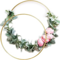 2 Pack 18inch Metal Floral Hoop Wreath Macrame Gold Craft Hoop Rings for Maki…