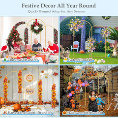Arco Globos 6FT 5FT 4FT 3 Metal Dorado Boda Baby Shower Jardin Floral Eventos