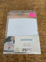 (x6) DavidTutera, Place Cards, 25 Pieces ea. (150 total), White & Rose Gold