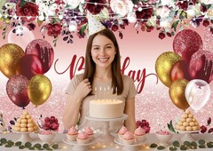 7x5ft Happy Birthday Decorations Women Girls Birthday Party Backdrop Glitter …