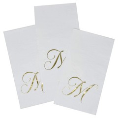 M Monogram Guest Napkins 100 Pack Initial Letter Personalized Napkins Paper D…
