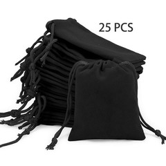 25Pcs Jewelry Pouches Velvet Gift Bags Wedding Favors Party String Pouch Storage