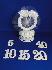 New Vintage Wilton Anniversary Years Caketop, years 5, 10, 15, 20, 40, #105-4257