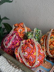 Lot of 100 Pcs Patola Print Potli Bag, Women’s Potli Bag, Girl’s Bag For Her