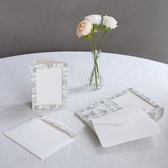 25 SAGE GREEN WHITE 7″ Paper Photo PICTURE FRAMES Cards Envelopes Favors Party