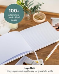 Lamare Wedding Guest Book Elegant Guest Book for Party, Baby Shower White 7×9″