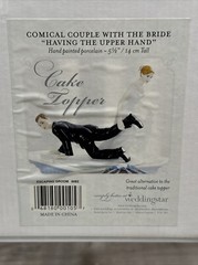 Escaping Groom Cake Topper Funny Bride Having The Upper Hand Porcelain Wedding