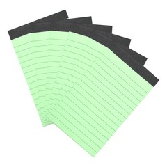 6 Pcs Writing Note Pads, 3 x 5 Inch A7 Lined Refill Paper, Green