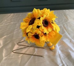 Small sunflower wedding bouquet