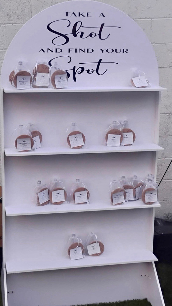 White Arch Freestanding Wedding Shot Display Shelf Stand 70 x 35.43 x 24.6