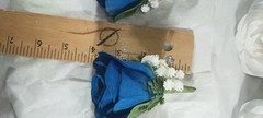 10″ Wide Bridal Bush Bouquet & 14 Corsages – 3 Double Rose Wrist 11 Chest – NEW