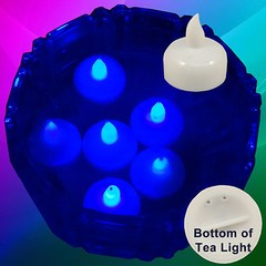 NEW 12 Blue Led Floating Candle Floral Tea Light for Wedding Centerpiece Decor