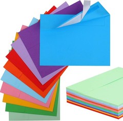 50 Pack Colored Envelope, 5×7 A7 (5 x 7), Yellow,Orange,Green,Red,Pink