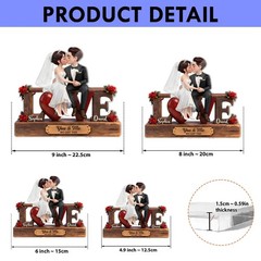 Personalized Wedding Acrylic Block, Wedding Anniversary Gift for Husband Wife, R