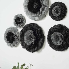 12 pack 7″ 9″ 11″ Charcoal Grey Tissue Paper Carnation Flowers Home Backdrop