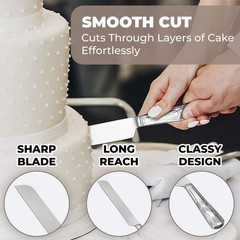 Elegant Wedding Cake Knife and Server Set – Premium Engraved Cutting Tools for N