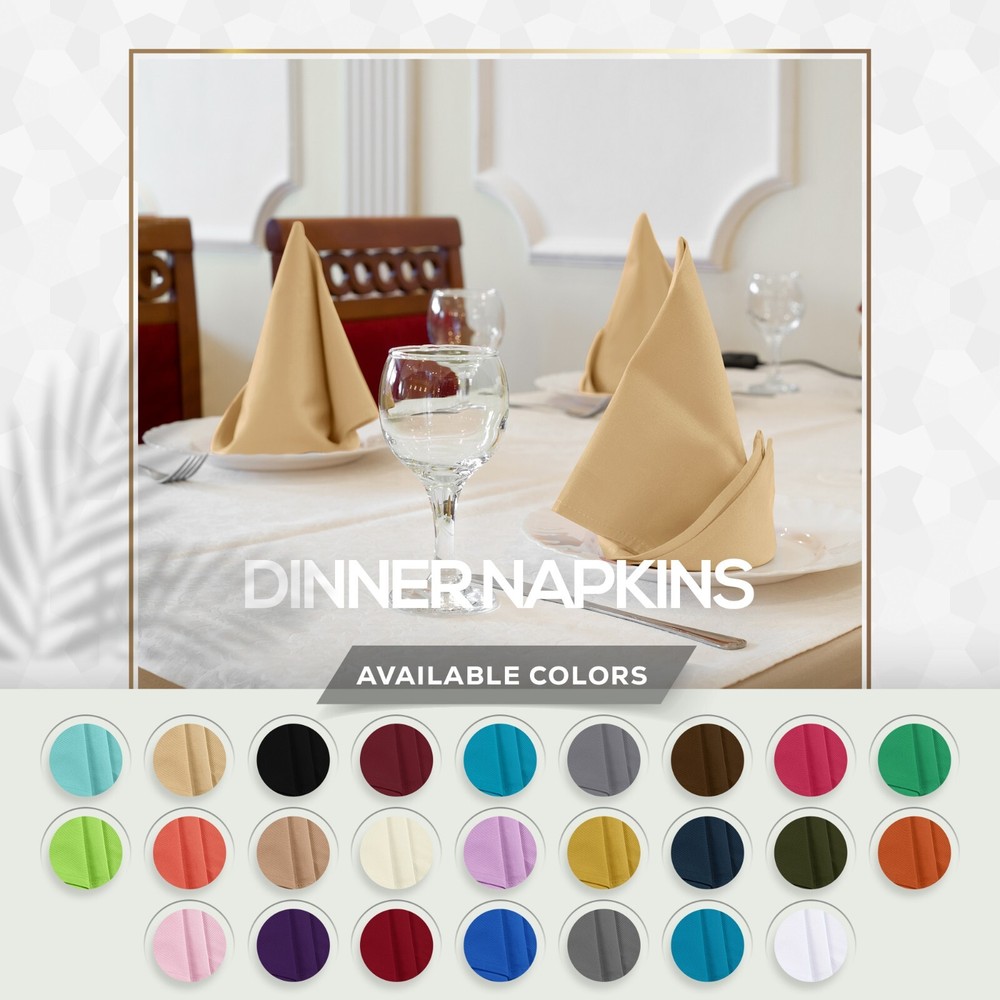 Pack of 12 Cotton Dinner Napkins Hotel Quality 18×18″ Utopia Kitchen