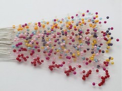 40 Bunch White Ivory Pearl Flower Stem Beads Garland Sprays Bridal Bouquet Wed