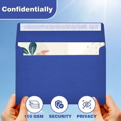5-3/4 x 8-3/4 Inches A9 Blank Invitation Envelopes 50 Pack – Blue Self Seal E…