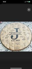 Bourbon Barrel Head, Wedding Guest Book, Custom Rustic Wedding Sign