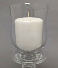 Candle Holders Clear Glass for Taper or 3″D Pillar Candle 4.5″Dx6.75″ High Set/2
