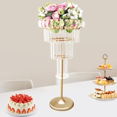 Elegant Gold Flower Stand, 4-Tier Wedding Centerpiece, Versatile Display