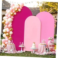 Set of 3 Arch Backdrop Covers(6ft, 5ft, 6FT,5FT,4FT Light Pink+Pink+Hot Pink
