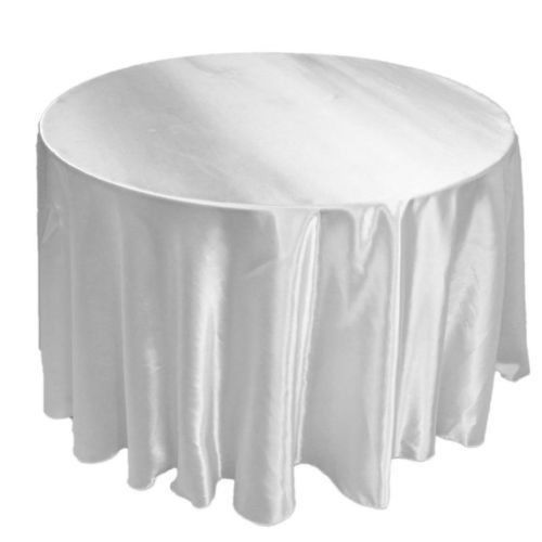 10 Round SATIN 120″ inch Tablecloth 5′ Ft table WEDDING Party 25 COLORS USA SALE