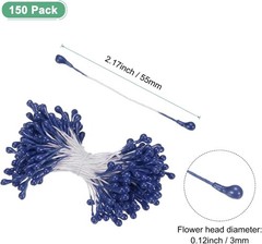 150-Pack Artificial Flower Stamen Kit, 3mm Mini Double Heads Flower Stamens P…