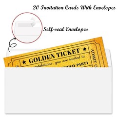 Golden Birthday Invitations, Birthday Tickets Invitation For Boys Kids Girls,…