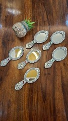 German Silver Handmirrors set of 20 wedding favors Haldi ceremony Indian bride