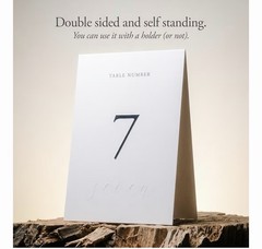 Table Numbers 1-30 – Double Sided Wedding Table Numbers with Head Table Card