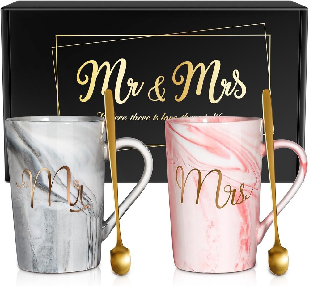 Wedding Gifts for Couples 2026 Mr and Mrs Mug Set Bridal Shower Engagement Ch…