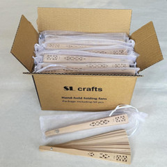 SL crafts Wooden Hand Fan Held Folding with Gift Bags Wedding…