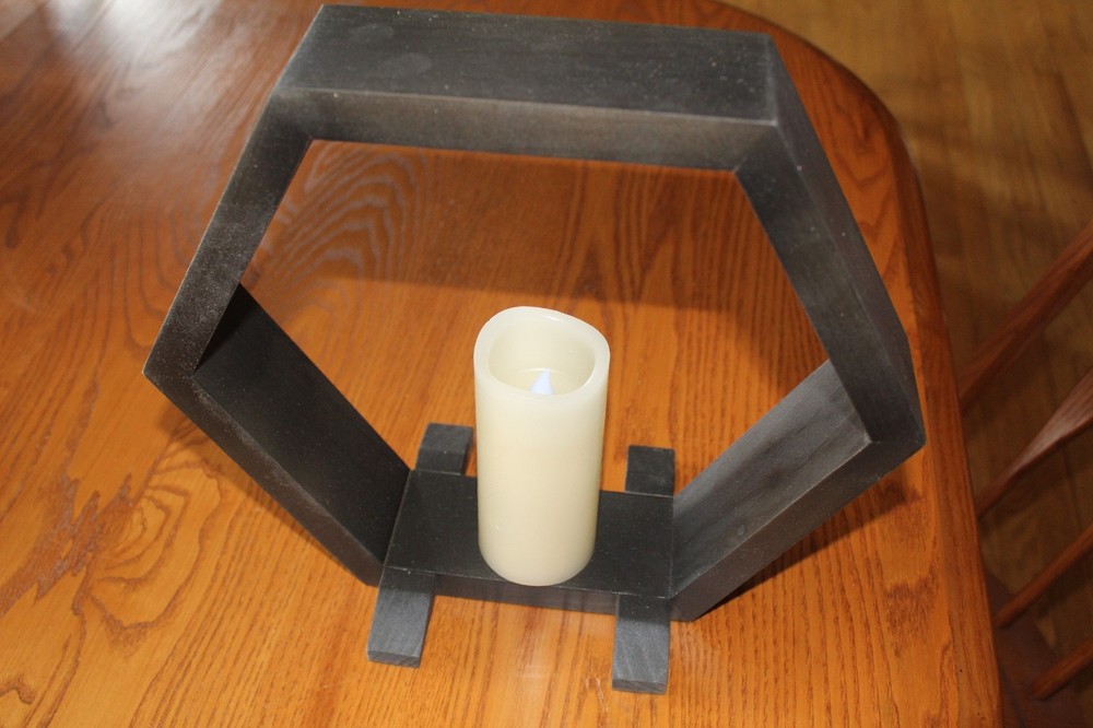 Solid wood table centerpiece.