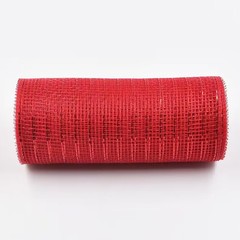 10 Yards Metallic Mesh Ribbon for Decoration/Wreath 6″ x 10 yards(30 feet) Red