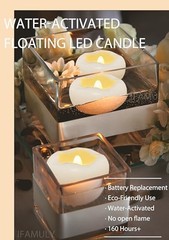 Floating Candles, 48 Packs 2.3 Inch Flameless White-48PCs 2.3″ Floating Candles
