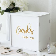White Wedding Card Box Slot PVC Gift Card Box Holder Reception Money Envelope