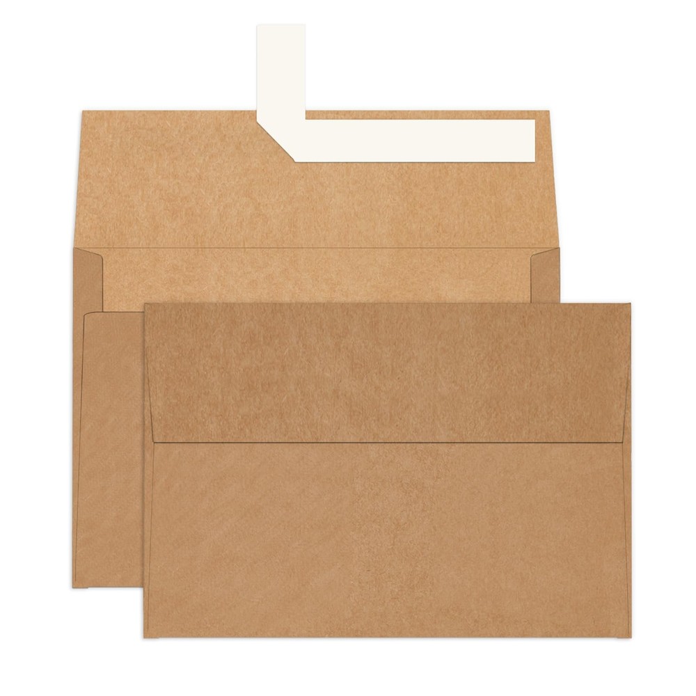 A4 Brown Kraft 4×6 Envelopes Self Seal 100 Pack, Goefun 4.25 x 6.25 A4, brown
