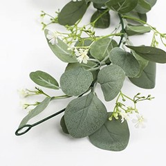 Gypsophila Artificial Eucalyptus Garland – 2 Pack – 5.8Ft Faux Baby Breath White