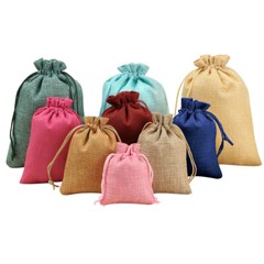 50pcs Burlap Favor Bag Hessian Drawstring Jute Sack Wedding Party Gift Pouch