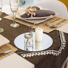 12″ Round Mirror Centerpieces for Tables, Circle Mirror Plates with Smooth Ed…